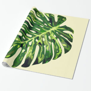 Cadeau Papier d'enveloppement de feuille de monstère