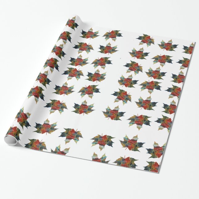 Cadeau Papier d'enveloppement de feuilles d'automne (Déroulé)