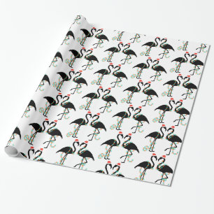 Cadeau Papier d'enveloppement de Flamant rose de Noël