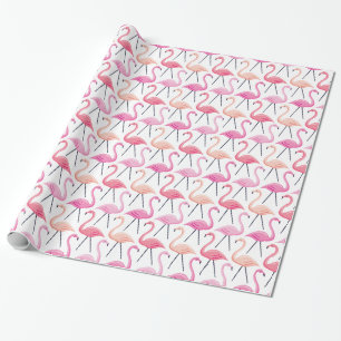 Cadeau Papier d'enveloppement de Flamants roses roses