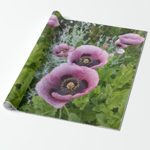Cadeau Papier d'enveloppement de fleurs de violet rose