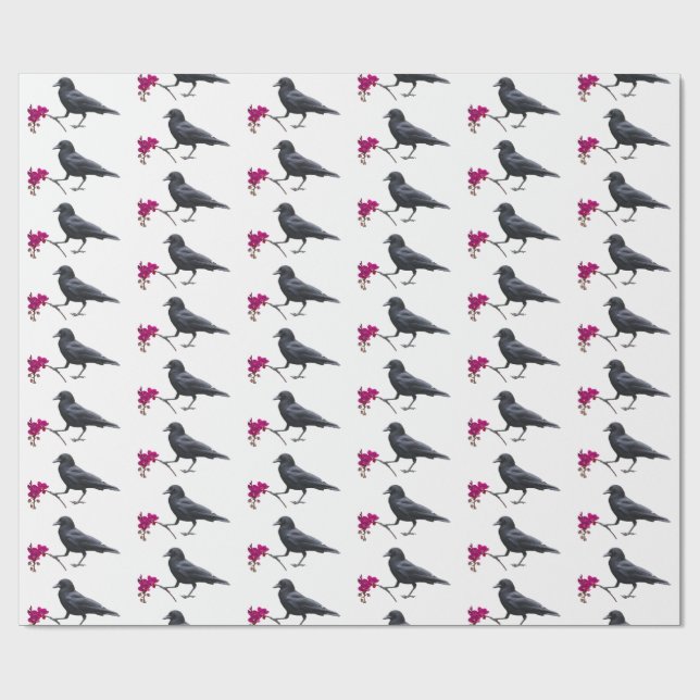 Cadeau Papier d'enveloppement de fleurs roses de corneill (Plat)