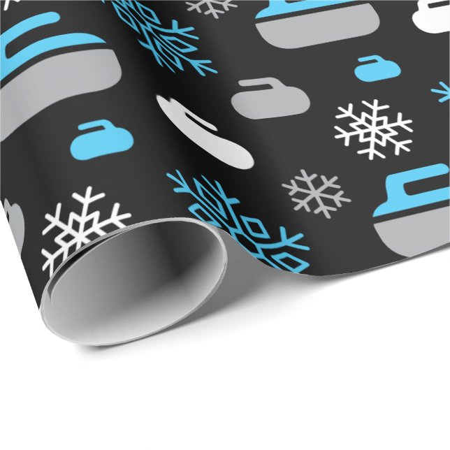 Cadeau Papier d'enveloppement de flocon de neige et de cu (Coin rond)