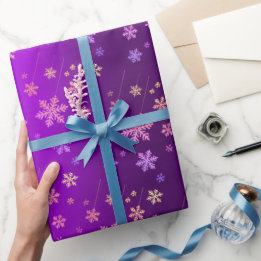 Cadeau Papier d'enveloppement de flocons de Neon à huile