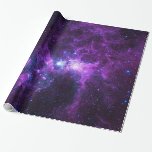 Cadeau Papier d'enveloppement de galaxie violet