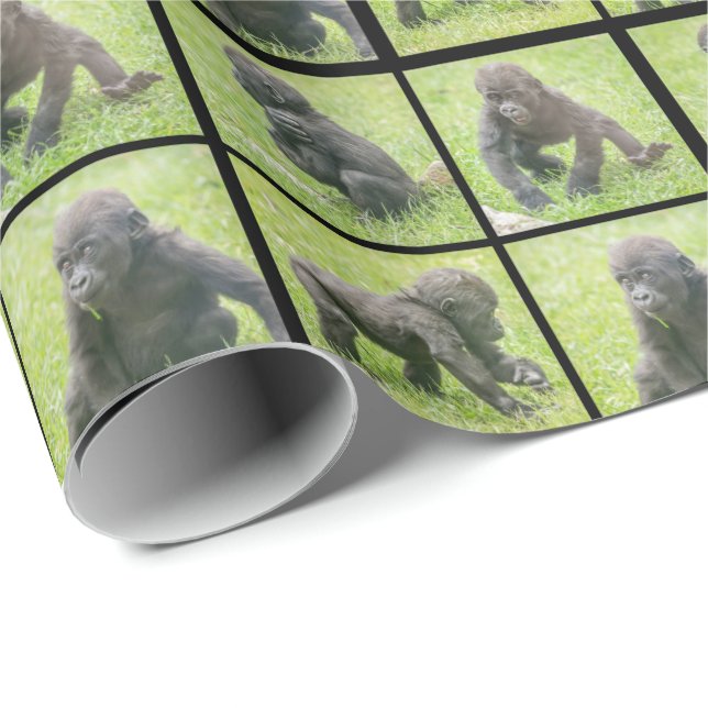 Cadeau Papier d'enveloppement de Gorilla (Coin rond)