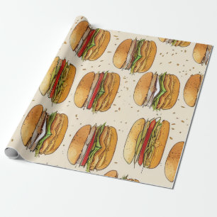 Cadeau Papier d'enveloppement de hamburger