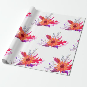 Cadeau Papier d'enveloppement de la chute de tournesol