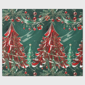 Cadeau Papier d'enveloppement de la scène de Noël en cris