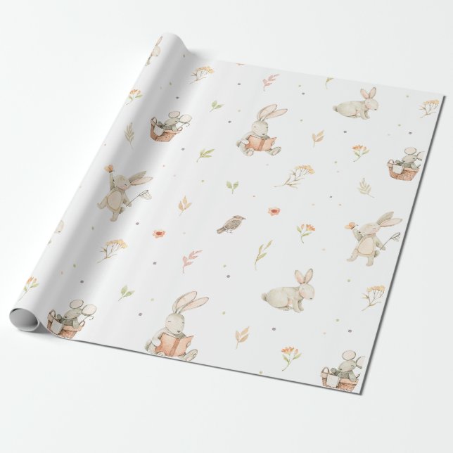 Cadeau Papier d'enveloppement de lapin (Déroulé)