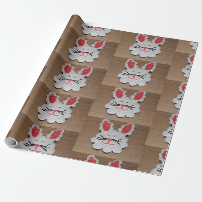 Cadeau Papier d'enveloppement de lapin de Pâques Cupcake (Déroulé)