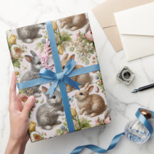 Papier d'enveloppement de lapin de Pâques de charm