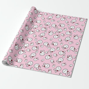 Cadeau Papier d'enveloppement de lapin Kawaii