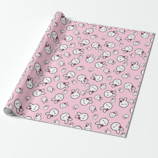 Cadeau Papier d'enveloppement de lapin Kawaii
