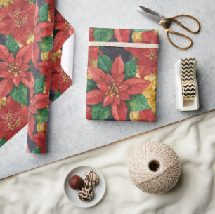 Cadeau Papier d'enveloppement de l'étoile de Noël Poinset
