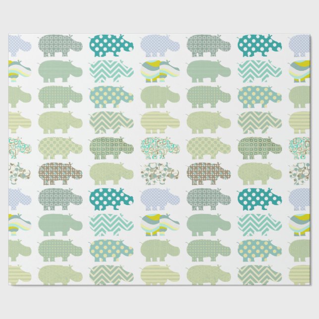 Cadeau Papier d'enveloppement de maçonnerie Hippo Mint (Couture)