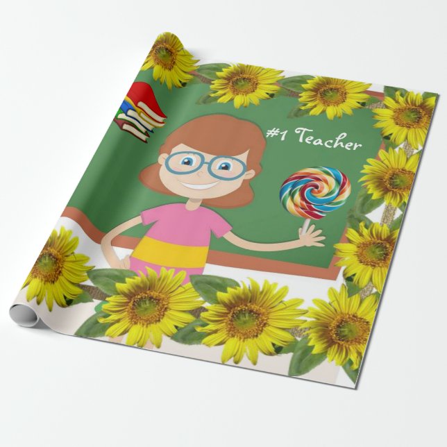 Cadeau Papier d'enveloppement de matte de l'enseignant de (Déroulé)