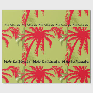 Cadeau Papier d'enveloppement de Mele Kalikimaka Palmes r