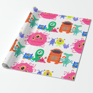 Cadeau Papier d'enveloppement de monstre mignon