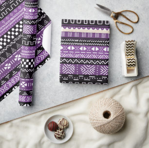 Cadeau Papier d'enveloppement de Motif tribal pourpre