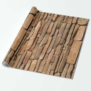 Cadeau Papier d'enveloppement de mur de pierre de tan