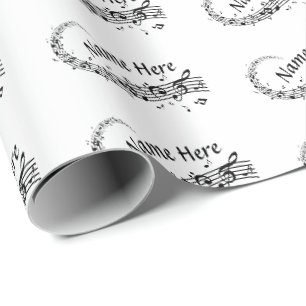 Cadeau Papier d'enveloppement de musique personnalisé da