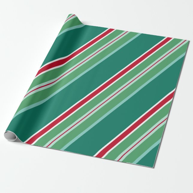 Cadeau Papier d'enveloppement de Noël à rayures rétro ver (Déroulé)