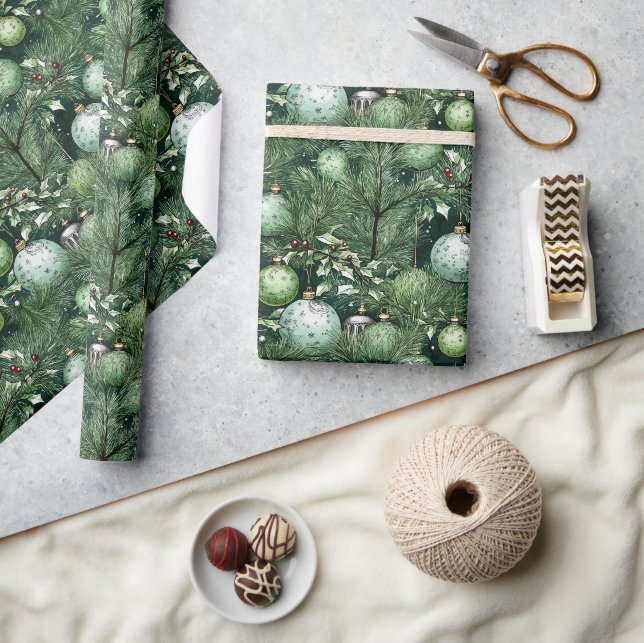 Cadeau Papier d'enveloppement de Noël Aquarelle (Artisanat)