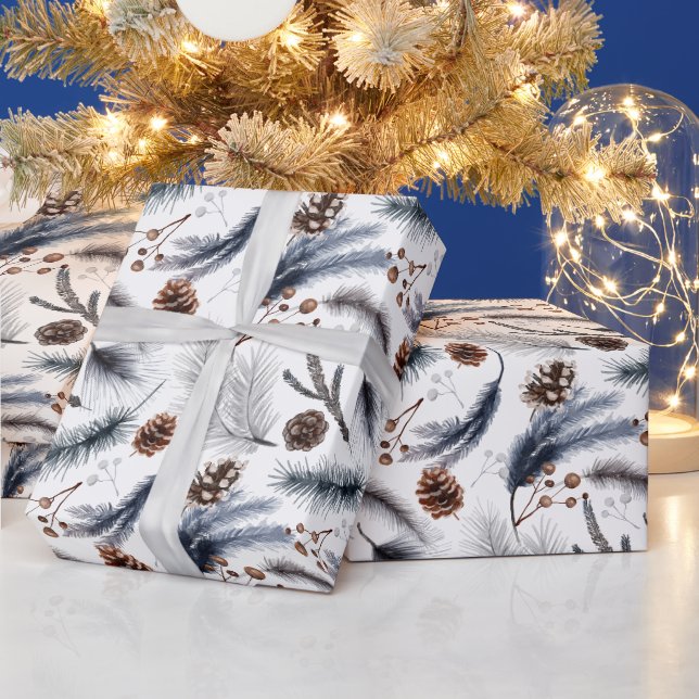 Cadeau Papier d'enveloppement de Noël aquarelle (Vacances)
