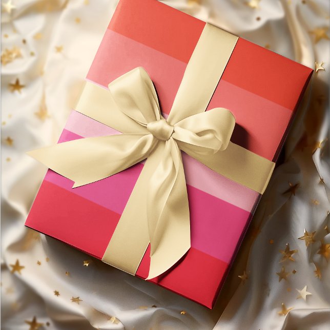 Cadeau Papier d'enveloppement de Noël Cheer Red Stripes (Créateur téléchargé)