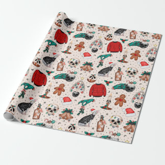 Cadeau Papier d'enveloppement de Noël Creepmas Goth