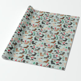 Cadeau Papier d'enveloppement de Noël Dachshund