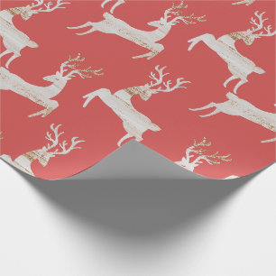 Cadeau Papier d'enveloppement de Noël de cerfs de bois ru