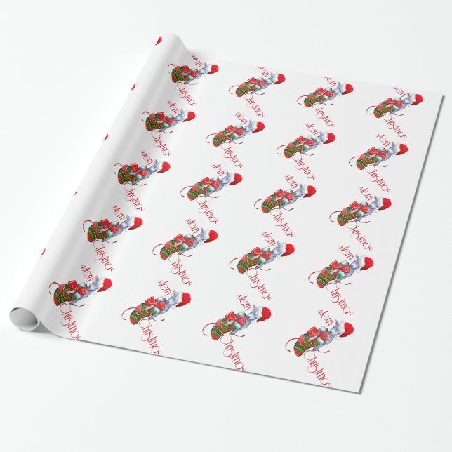 Cadeau Papier d'enveloppement de Noël de chèvre de bébé (Déroulé)