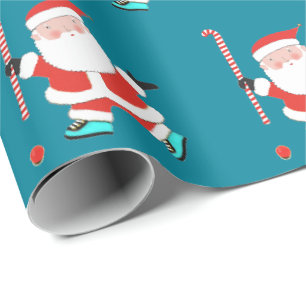 Cadeau Papier d'enveloppement de Noël de hockey sur gazon