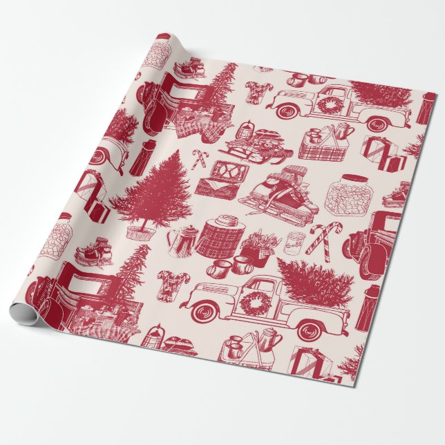 Cadeau Papier d'enveloppement de Noël de la toile d'adapt (Déroulé)