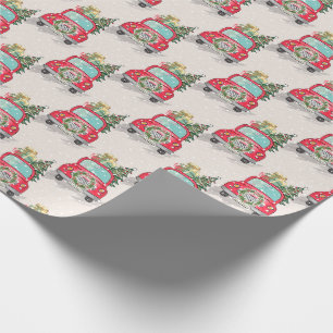 Cadeau Papier d'enveloppement de Noël de la voiture Santa