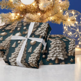 Cadeau Papier d'enveloppement de Noël de luxe doré