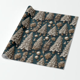 Cadeau Papier d'enveloppement de Noël de luxe doré