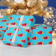Papier d'enveloppement de Noël de Père Noël Goldfi
