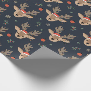 Cadeau Papier d'enveloppement de Noël de rennes