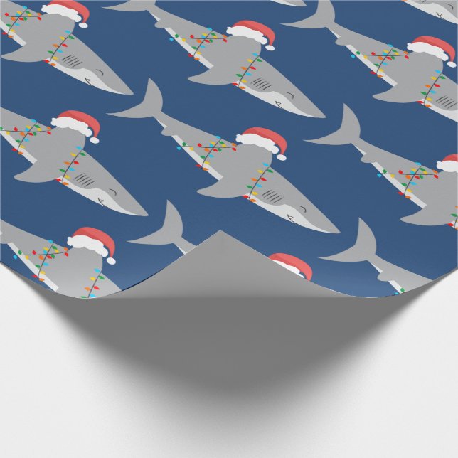Cadeau Papier d'enveloppement de Noël de requin drôle (Coin)