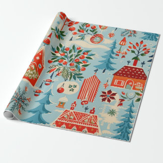 Cadeau Papier d'enveloppement de Noël des années 1940