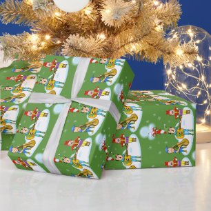 Cadeau Papier d'enveloppement de Noël des elfes de musici