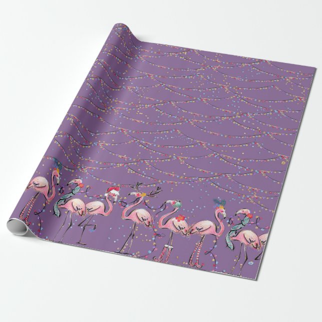 Cadeau Papier d'enveloppement de Noël des Fêtes tropicale (Déroulé)