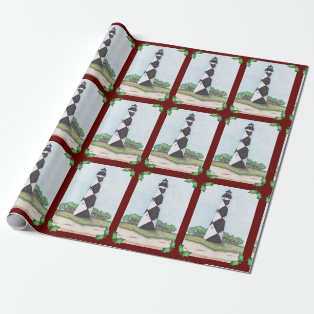 Cadeau Papier d'enveloppement de Noël du phare de Cape Lo (Déroulé)