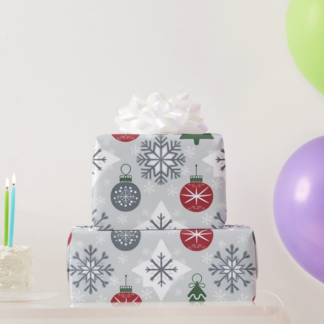 Cadeau Papier d'enveloppement de Noël festif avec flocons (Cadeaux de fête)