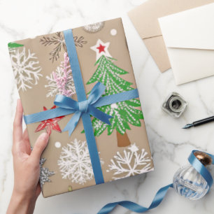 Cadeau Papier d'enveloppement de Noël Festive Silvery Kra