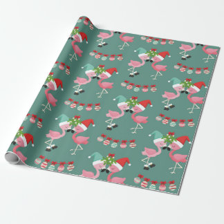 Cadeau Papier d'enveloppement de Noël Flamant rose rose