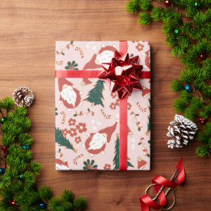 Cadeau Papier d'enveloppement de Noël Gnomes rétro